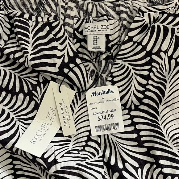 NWT Rachel Zoe - Brown and White Leaf Print Dress - Picture 6 of 9